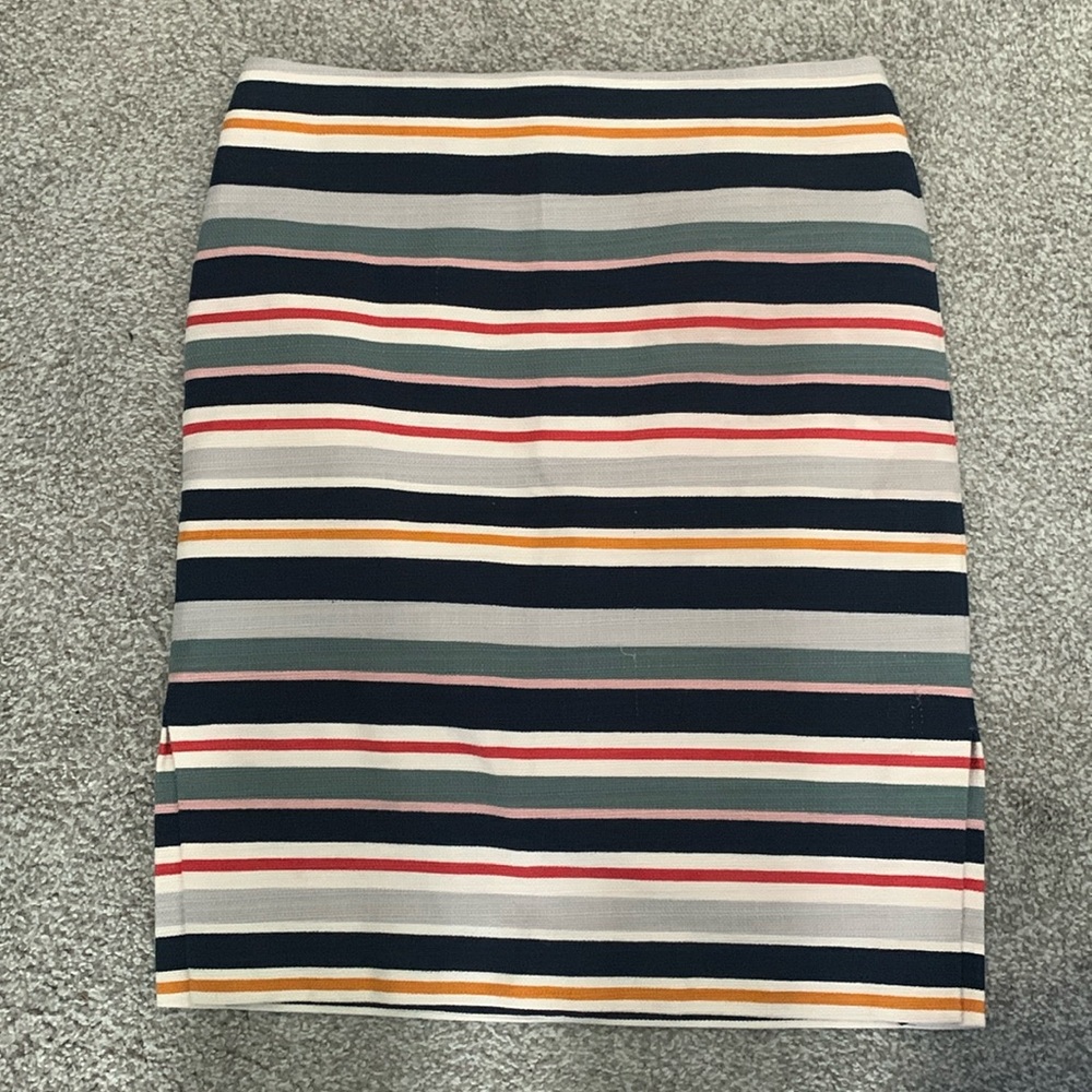 Loft outlet striped side slit pencil skirt size 8